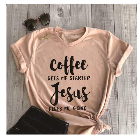 Coffee-Inspired T-Shirt | Jesus Keeps Me Going T-Shirt | Faith Apparel
