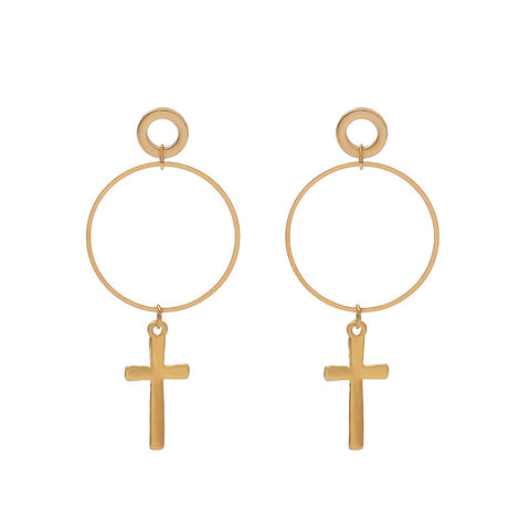 Classic Cross Pendant Earrings | Cross Pendant Earrings | Women's Stylish Earrings