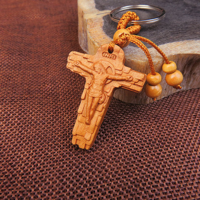 Carved Cross Keychain | Embossed Cross Keychain | His Love-Inspired Keychain | Faith Apparel