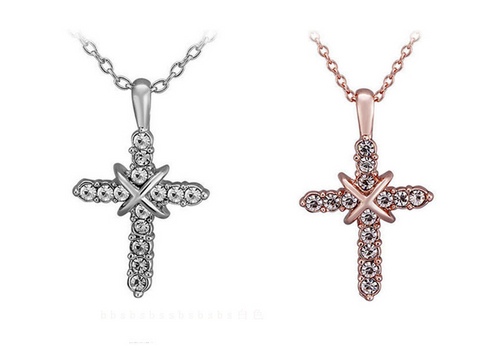 Studded Cross Clavicle Chain | Christian Necklaces | Christian Gift Ideas