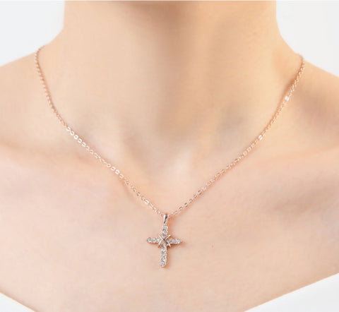 Cadena de clavícula cruzada con tachuelas | Collares Cristianos | Ideas de regalos cristianos